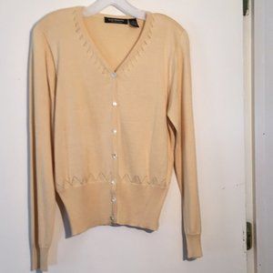 Lovely Soft Pale Yellow 100% Silk Cardigan